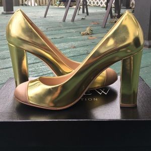 🦋 J. Crew Etta Cap Toe Metallic Pumps